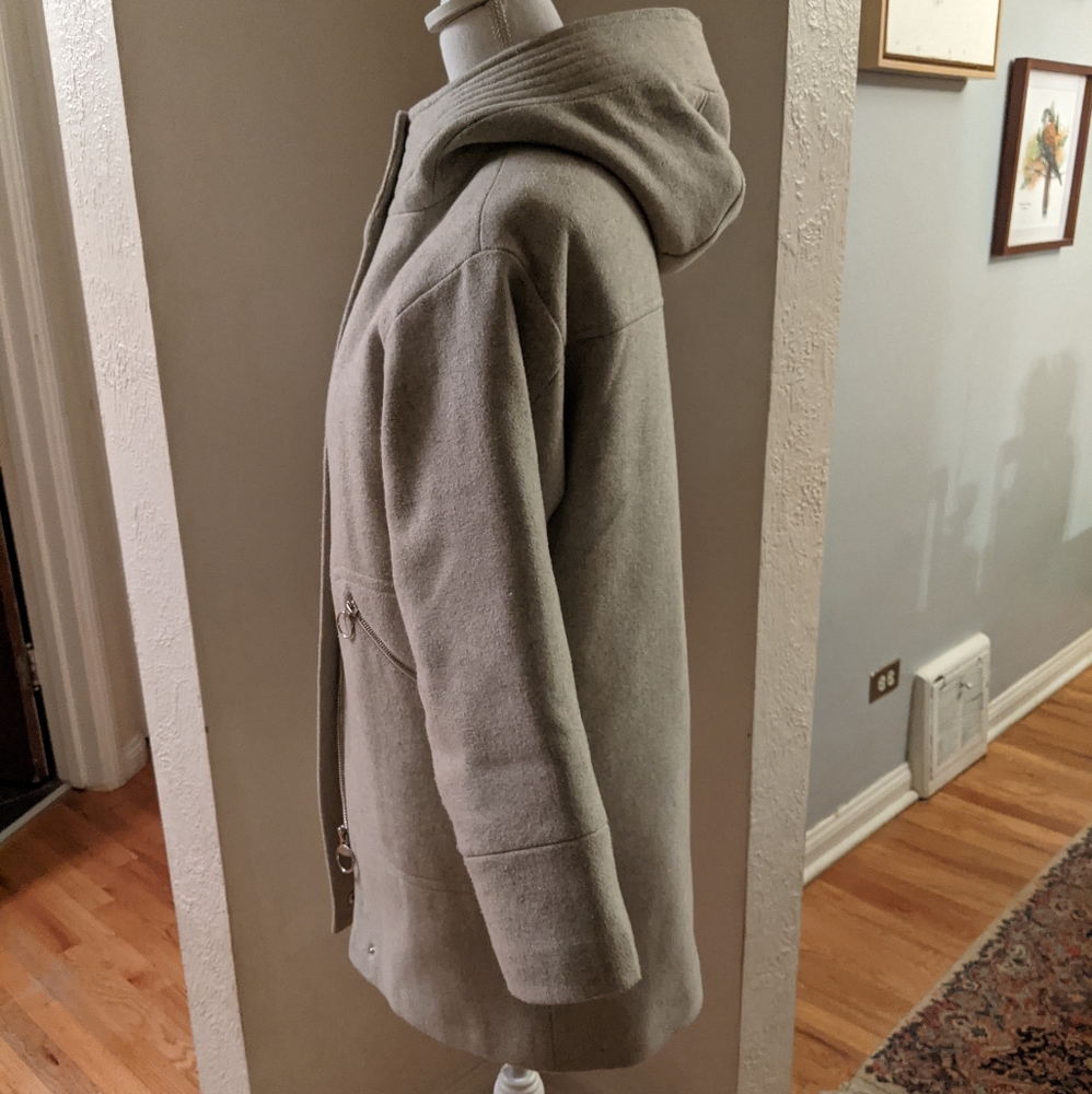 ASOS Gray Hooded Parka Coat with Formal Styling - Picture 11 of 16